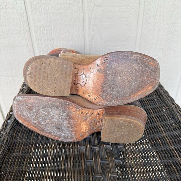 Arango Cowboy Boots Mens Size USA 6 Mex 25 Red Embroidered Western Rodeo - Picture 9 of 12